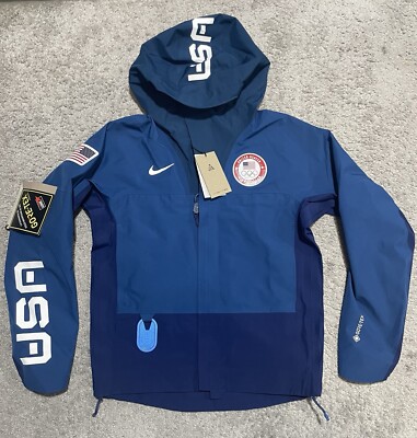 Nike USA Olympic Jacket Womens XS ACG Gore-Tex Chain of Craters Blue DD8852-492