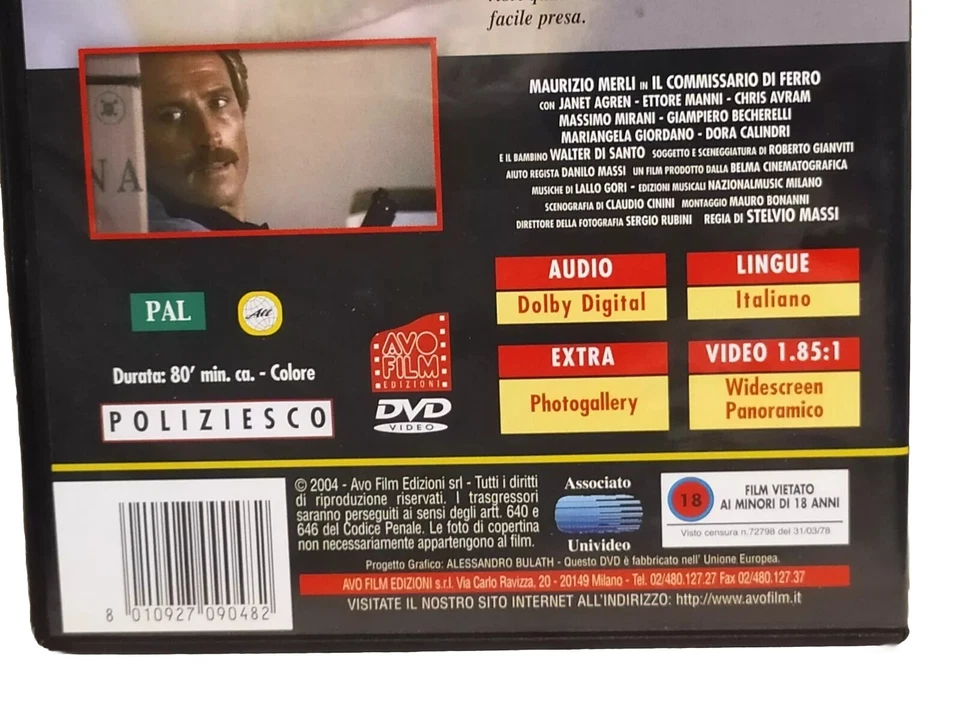 Il Commissario Di Ferro Maurizio Merli DVD Avo Film Edizione Vendita 1978 Massi - Immagine 3 di 4