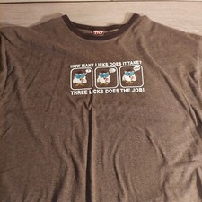 Vintage Tootsie Pop T Shirt, Brown, Mr Owl, Funny, Size XXL 2XL, Made in USA