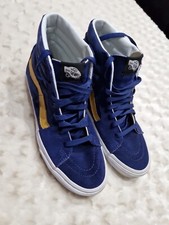 Vans Off the Wall Blue High Tops Skate Shoes Sneakers Size 6 Vgc