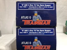 O Scale Atlas CC 966-1/2C&O 3 Bay 70 Ton Open Hopper Car  2 Rail RD112751/112768