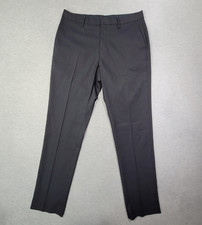 Uniqlo Pants Mens 32x34 Black Stretch Slim Straight Leg Business Casual