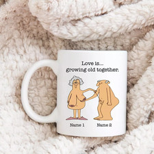 Love Is Growing Old Together Mug, Funny Coupl...