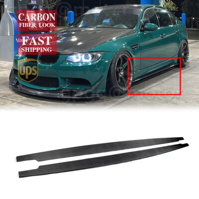 For BMW 3 Series E90 E92 E93 M3 05-14 Carbon Fiber Side Skirt Extension Splitter