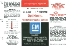 OER Opti-Kleen Washer Bottle Decal Buick Chevy Oldsmobile Pontiac Models