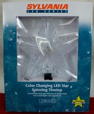SYLVANIA LED Spinning Color Changing 9" Star Tree Topper 5 LED Change Colors