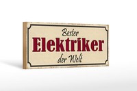 Holzschild Spruch 27X10 Cm Bester Elektriker Der Welt Deko Schild Wooden Sign