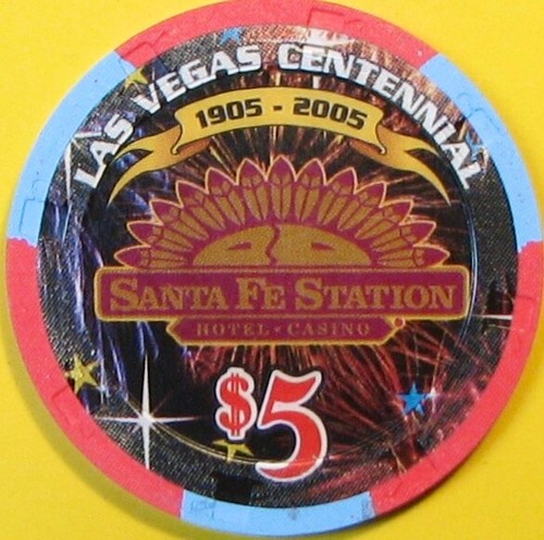 $5 Casino Chip. Santa Fe, Las Vegas, NV. Centennial. T87.