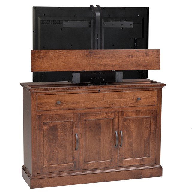 Beacon 360 Degree Swivel TV Lift in Medium Brown Finish by
