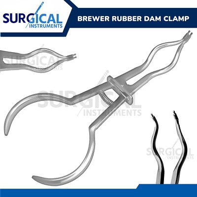 Brewer Rubber Dam Clamp Forceps Dental Instruments Stainless German Grade