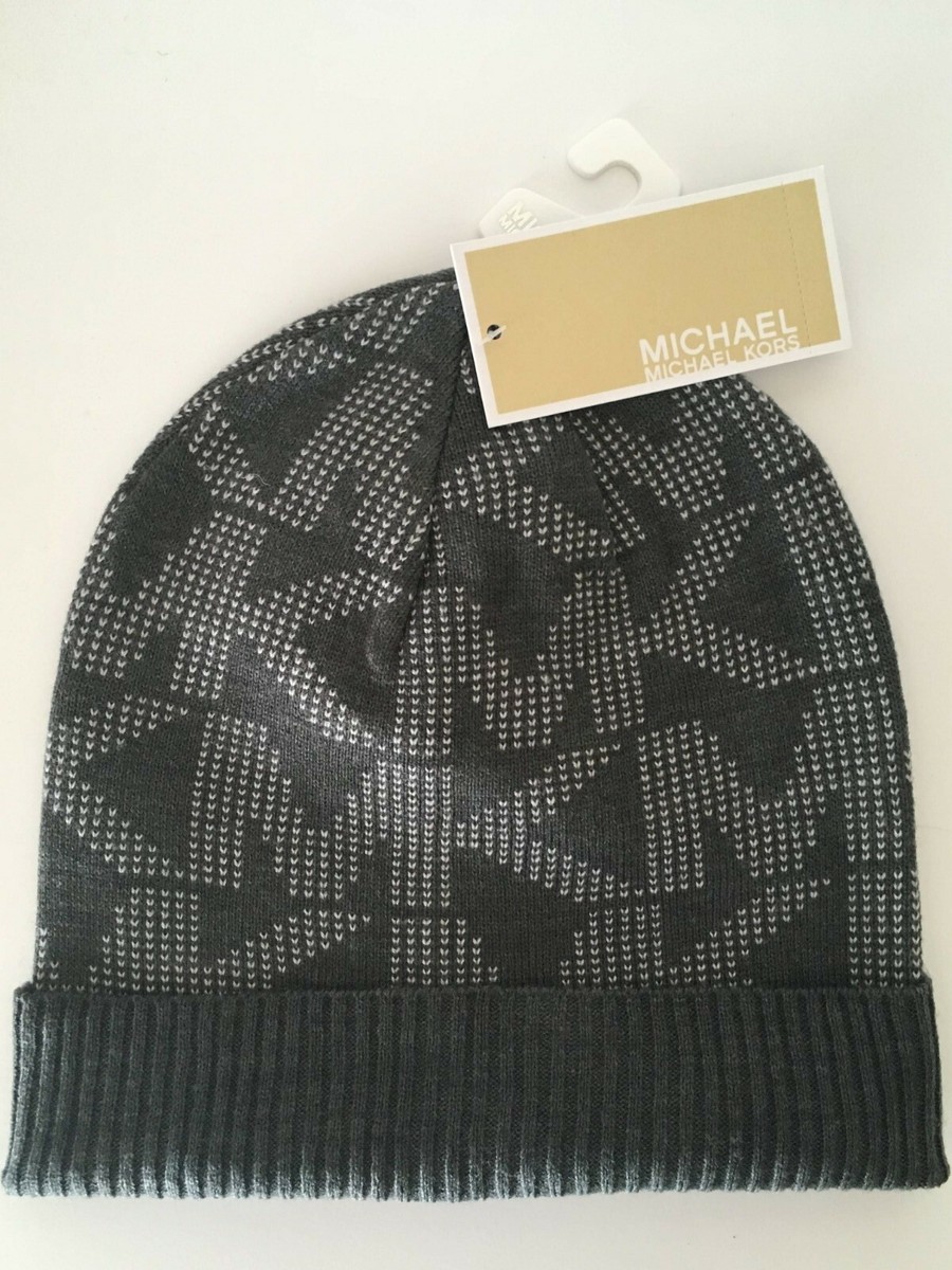 NWT Michael Kors Knit Beanie Women One Size Color Gray Michael Kors Gray Beanie Hats for Women for sale | eBay main image 4