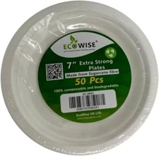 7" Small Size Strong Bagasse Disposable  Party Plates Biodegradable ECO Friendly
