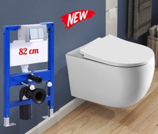 Set completo sospeso parete wc wc / elemento a parete 82 cm incl. piastra di azionamento