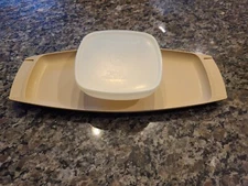 Tupperware Chip and Dip Snack Tray 2 Piece Made In USA Vintage #771 - 1