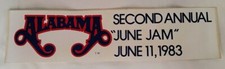 Alabama Band White Second Annual "June Jam" June 11, 1983 Bumper Sticker 11.5x3