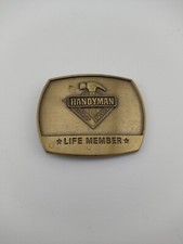 Belt Buckle Cast Brass Handyman Club of America Life Member 1996