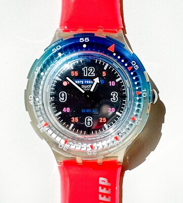 SWATCH SCUBA 1999  SDK134  DEEP AND DIVE Orange / Blue / Silver - Good Condition