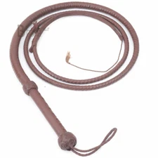 Indiana Jones 6, 8, 10, 12 Feet 8 Strands Brown Cowhide Real Leather Bullwhip