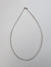 Vintage Signed ITALIAN 925 Sterling Silver Box Chain Necklace 16" FREE HIPPING