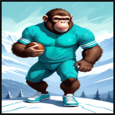 30 Custom Turquoise Football Ape Personalized Address Labels