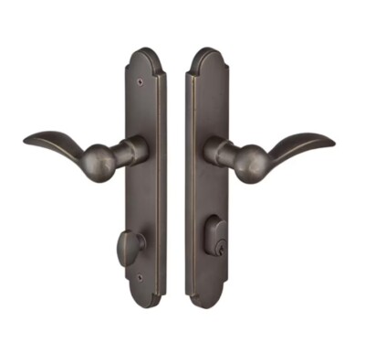 Emtek Multi Point Sandcast Durango RH Lever Flat Black 1621DRHFB