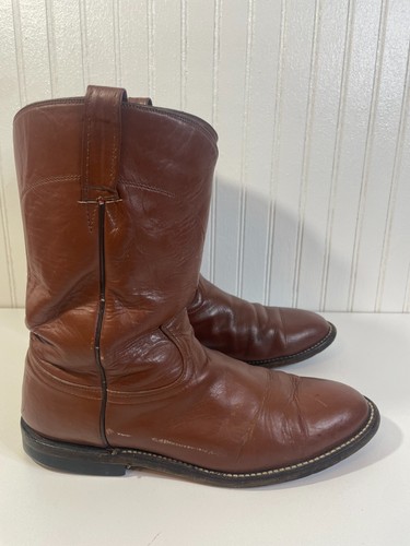 "Vintage Cowtown Brown Leather Roper Western Cowboy Boots Men's Sz 10.5 D" - Picture 3 of 11