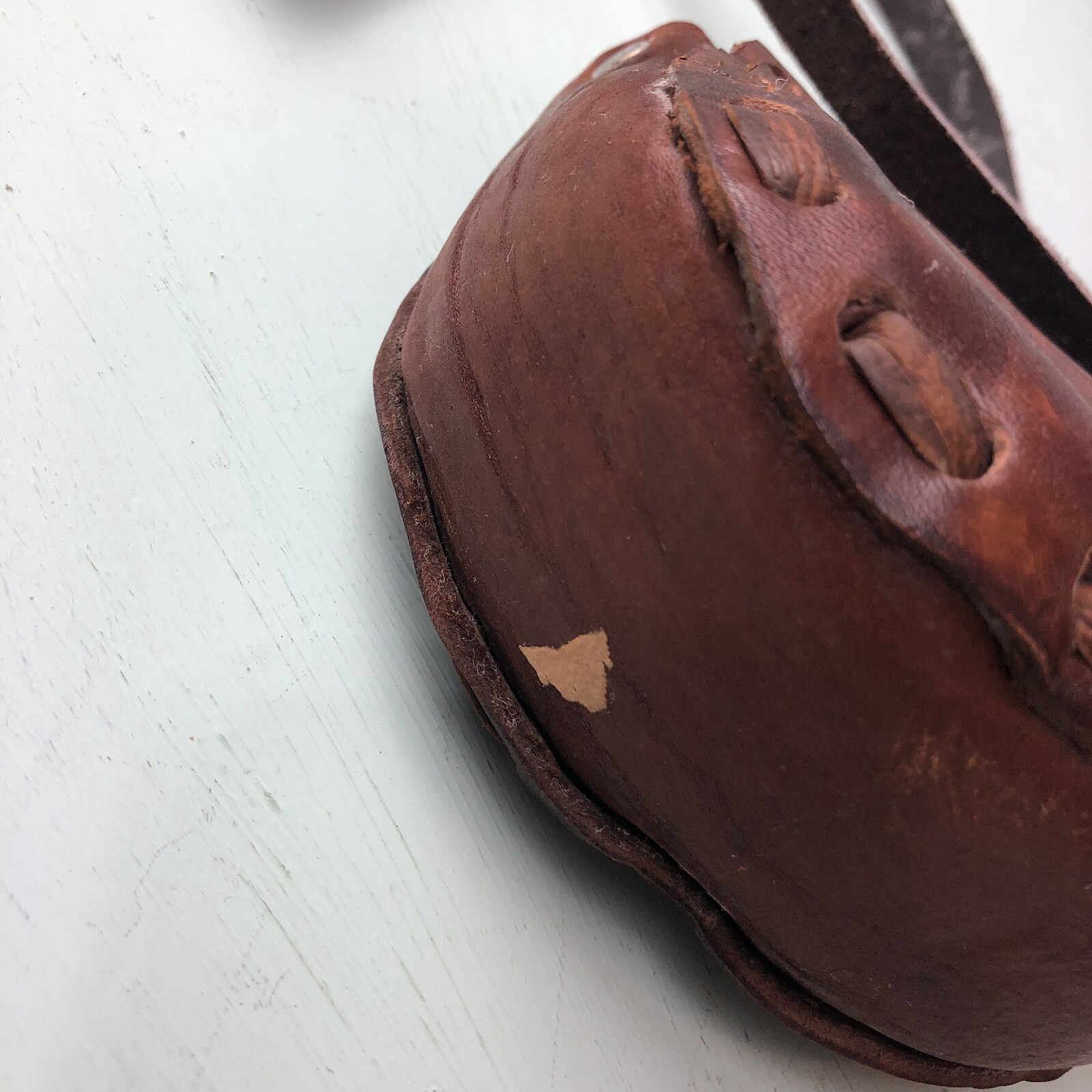 Tooled Leather Childs Purse Floral w Cross Body Strap eBay