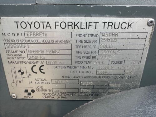 Toyota / BT Reach Truck Triple Mast 6m 1600kg lift Forklift - Picture 13 of 13