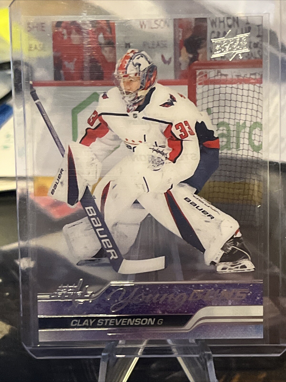 23-24 UPPER DECK YOUNG GUNS CLEAR CUT ROOKIE CLAY STEVENSON RC #457 MINT