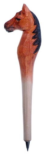 Hand Carved Wood Wooden Horse Pen Ballpoint Animal Hand Made Handcrafted 265a - Picture 2 of 11