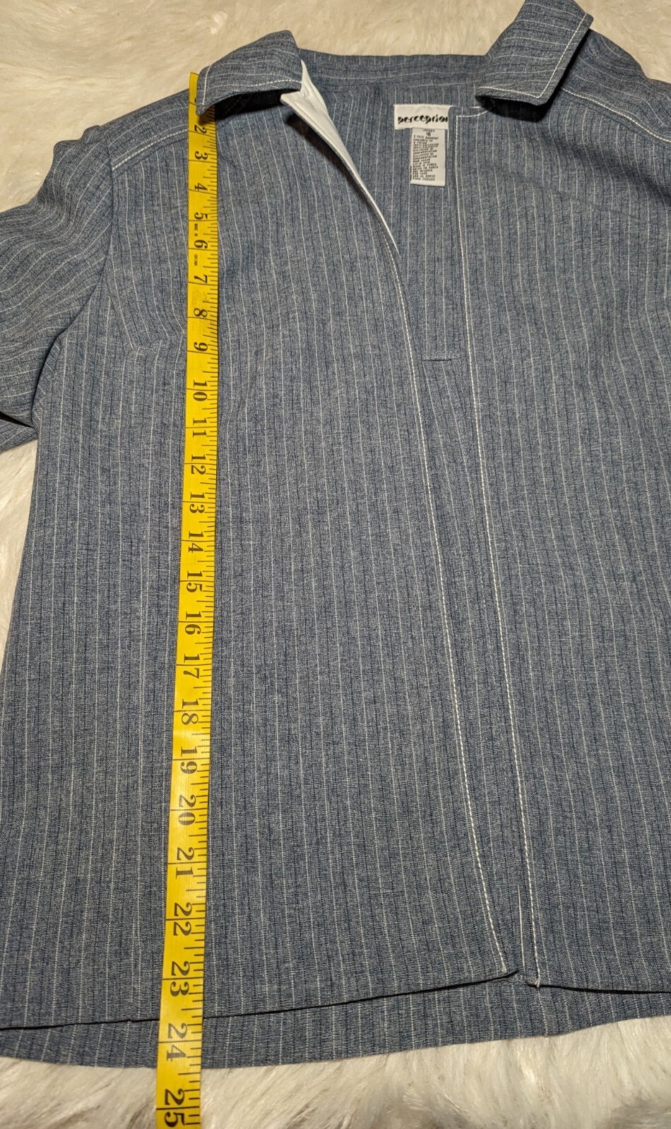 PERCEPTIONS Blue Open Front Blazer Pinstripe 2 Pi… - image 12