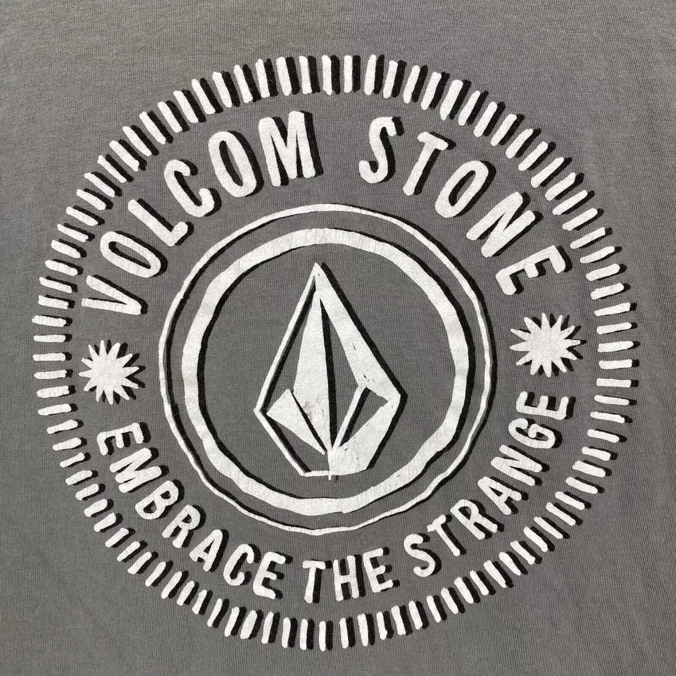 Volcom T-Shirt Adult Size S Gray Stone Logo Vintage Y2K Short Sleeve Crew Neck - Image 4 of 4