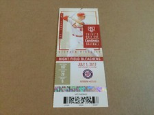 CARDINALS 2017 TICKET 7/1/17 VS NATIONALS~Alex Mejia FIRST HIT & HR  Matt Bowman