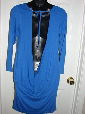 Robe SIRENS Bleue Mini Ajustée Taille L | Tenue De Fête Club En Tricot Extensible Bodycom | Soirée Entre Amis