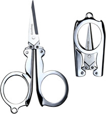 Stainless Steel Folding Portable Travel Scissors Small Foldable Paper String Cra
