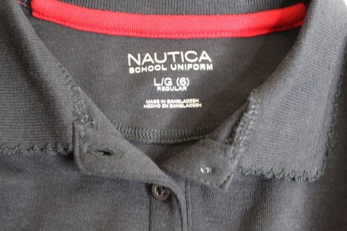 Girls Nautica School Uniform Shirt, L (6), Navy, New - Picture 3 of 5