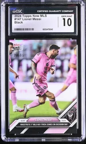 2024 Topps Now MLS #147 Lionel Messi Black /99 card CGC 10