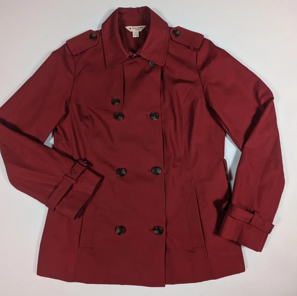 Brooks Brothers Red Fleeceダブルブレストピーコート Brooks Brothers Red Fleece Jacket Belted Double Breasted Women's 6