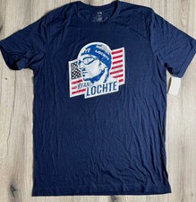 TYR Men's Ryan Lochte Graphic Tee - Navy Blue - Size Large- 30