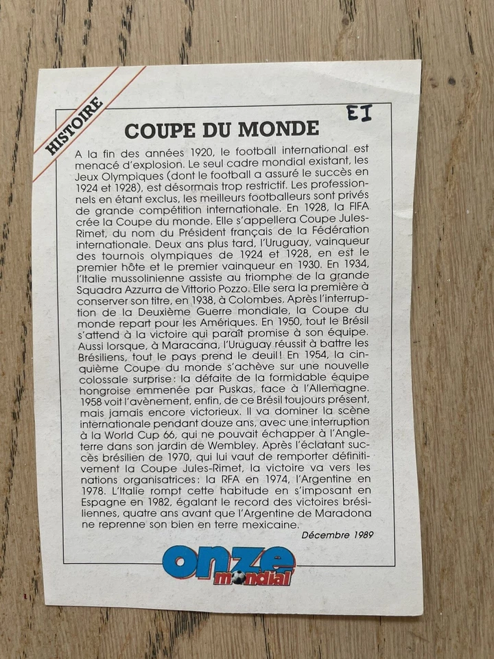 Fiche Formulario Scheda Form Onze Mondial Diego Maradona Argentine 1986 12-1989 - Photo 2/3