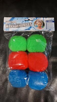 Premium Softball 1x6 Stück  wiederverwendbare Wasserbombe I Wasser Bomben