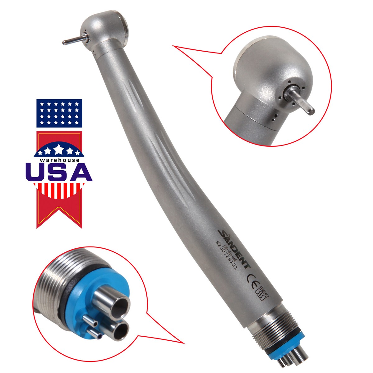 Dental Fiber Optic LED E-generator Fast High Speed Handpiece 2/4