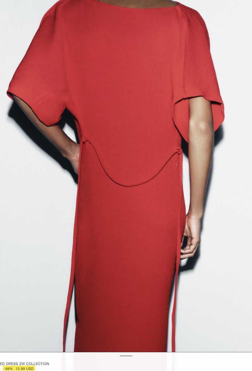 ワンピース Anduze Belted Check Dress / S / rouge NWT Zara Red Long Belted Dress Zw Collection 7563/258 SIZE