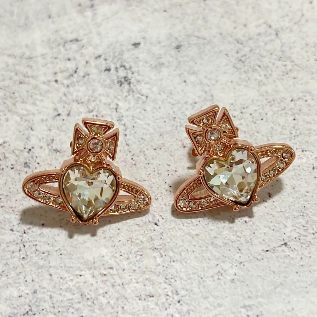 ★Vivienne Westwood★ Vivienne Westwood 6201031T 02P459 Arie Vivienne Westwood Ariella Heart Orb Earrings Zirconia Gold