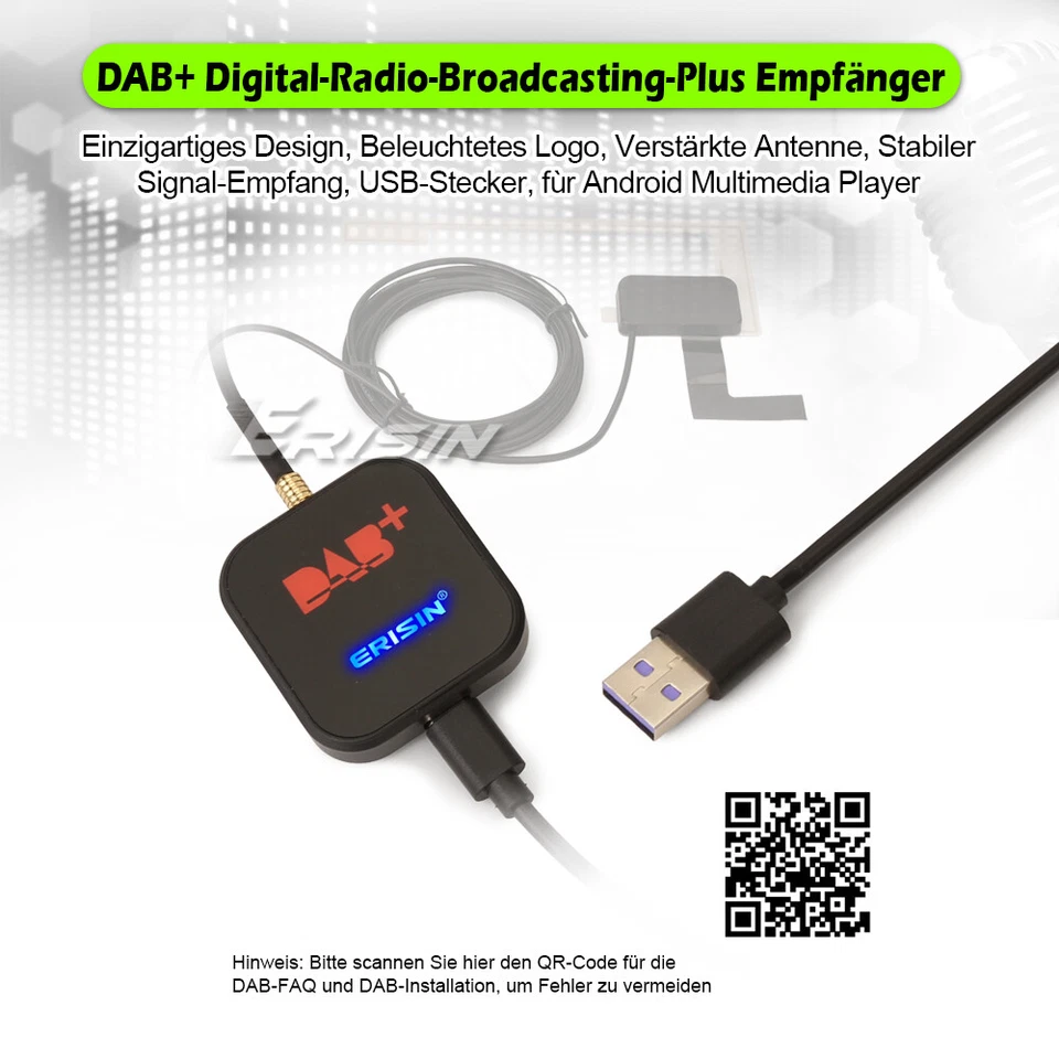 ES384 DAB+ Digital Radio Receiver MCX Amplified Antenna For Android Car Stereo - Image 2 of 4