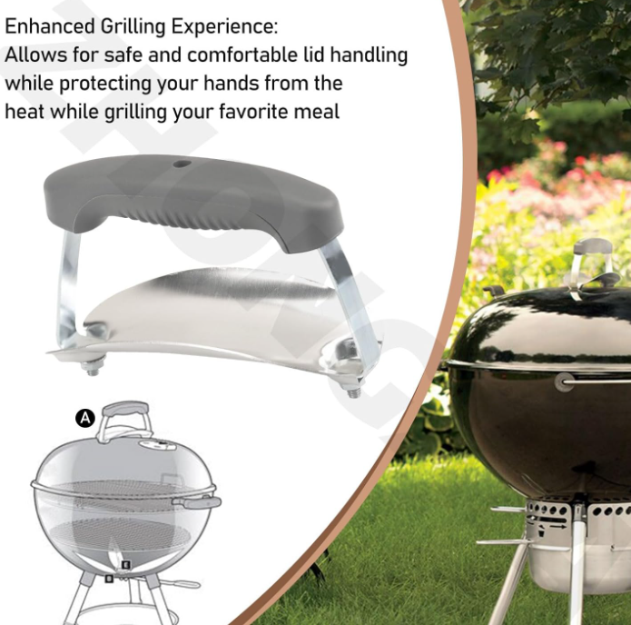 Weber Rear Shield 80672 Charcoal Lid Handle & Shield Kit Fits Weber Charcoal Grills (2015 ...
