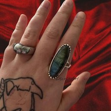 Labradorite Oval Stone Ring, 925 Sterling Silver Handmade Ring, Gift For Her