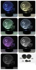 3D LED illusion Miami Dolphins Fins Helmet USB 7Color Night Light Lamp Bedroom