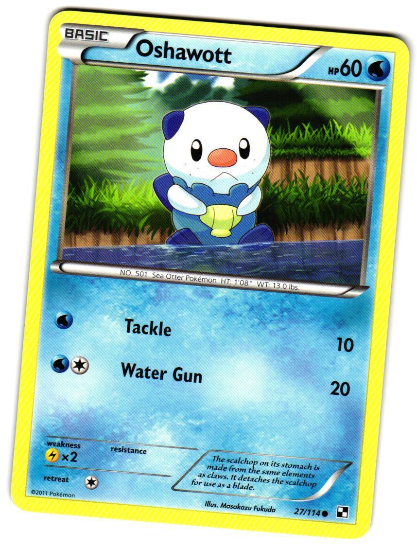 Pokemon Black and White Oshawott (27) #27/114 Common Lightly played