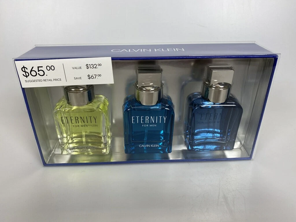 Calvin Klein Eternity 3 Piece Gift Set with 3x 1.0 Oz NEW For Men